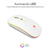 SUBBLIM Ratón Inalámbrico Bluetooth + RF RGB LED Dual Flat Mouse White