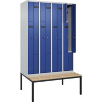 Vestiaire à portes en Z Evolo PLUS avec banc