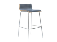 Design Barhocker mit Rückenlehne, Sitzschale Blau, Höhe 91cm