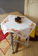Counted Cross Stitch Tablecloth: Hedgehog & Mushrooms