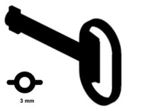 Ersatzschlüssel universal 9mmx3mm, IP44/IP54 FZ459