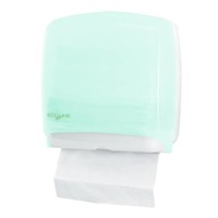 Distributore mini di carta asciugamani in fazzoletti Hylab in PPL con capacità 300 foglietti verde opalino - E-FO/2RN-S