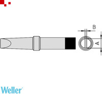 4PTD7-1 | Lötspitze, Meißelform 370°C, B=4,6mm, B=0,8mm