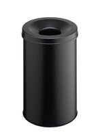 Durable SAFE Waste Basket Metal Round 30 Litre Bin Black - 330601