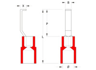 Isolierter Stiftkabelschuh, 0,5-1,5 mm², 3 mm, rot