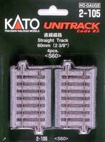 H0 Kato Unitrack 2-105 Egyenes sín 60 mm 4 db