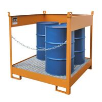 Storage and transport pallet with sump tray