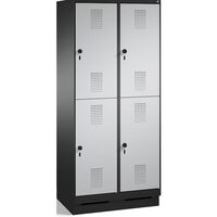 EVOLO cloakroom locker, double tier, with plinth