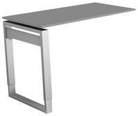 Anbau-Schreibtisch, BxTxH 1000x600x680-820 mm, Kufen-Gestellalusilber, Schwebepl