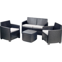 SET ETNA RATTAN ANTRACITA CON COJINES