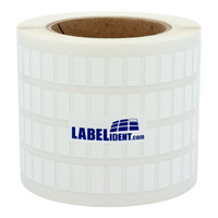 Thermotransfer-Etiketten 20 x 8 mm, weiß, 10.000 wetterfeste Folienetiketten auf 1 Rolle/n, 3 Zoll (76,2 mm) Kern, Polyesteretiketten permanent