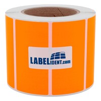 Thermotransfer-Etiketten 100 x 50 mm, 1.000 Papieretiketten auf 1 Rolle/n, leuchtorange, 3 Zoll (76,2 mm) Kern, permanent