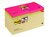 Post-it® Super Sticky Notes Promotion, 14x gelb + 4x farbig, 76 x 76 mm, 18 Blöcke à 90 Blatt zum Vorteilspreis