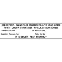 Do not let strangers into your home (identification check) sign