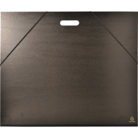 Carton à dessin kraft noir vernis avec élastiques et poignée 59x72 cm - Pour format raisin