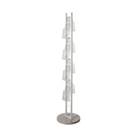 Floorstanding Leaflet Dispenser / Multi-Section Leaflet Holder / Leaflet Stand "Tondo" | white / grey white ⅓ A4 (DL) 8