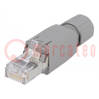 Stekker; RJ45; Variosub; PIN: 8; Cat: 5e; afgeschermd; verguld; IDC