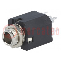 Socket; Jack 6,3mm; female; stereo,with double switch; ways: 5