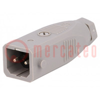 Connector: rectangular; ST; plug; male; PIN: 2; tinned; IP54; 16A
