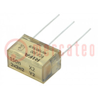 Filter: Entstörkondensator; Cx: 150nF; Cy: 2,2nF; THT; 12,5x16x24mm