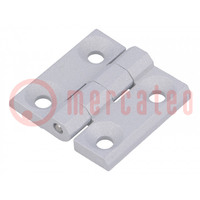 Hinge; Width: 40mm; zinc and aluminium alloy; silver; H: 40mm