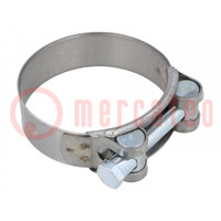 T-bolt clamp; W: 24mm; Clamping: 68÷73mm; chrome steel AISI 430; S