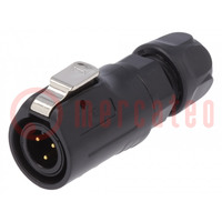 Connector: circular; plug; size 12; 02; male; PIN: 3; with latch