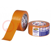 Tape: duct; W: 50mm; L: 25m; Thk: 0.2mm; orange; synthetic rubber