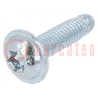 Screw; for metal; with flange; 6x25; Head: button; Torx®; TX30; zinc