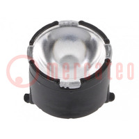 LED lens; round; plexiglass PMMA; transparent; 21÷23°; H: 6.6mm