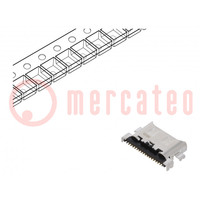 Socket; USB C; CX; on PCBs; SMT; PIN: 16; horizontal; USB 3.0