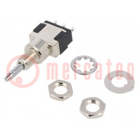 Switch: push-button; Pos: 2; SPDT; 6A/125VAC; 6A/6VDC; ON-ON; screw