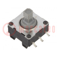 Microswitch TACT; SPST-NO; Pos: 2; 0.02A/15VDC; SMD; none; 1.6N