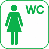 Piktogramm - Damen, WC, Grün, 10 x 10 cm, Kunststofffolie, Selbstklebend