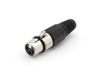 VROUWELIJKE 3P XLR PLUG - VERNIKKELD - ZWART