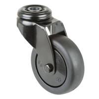 Lenkrolle Gabel aus Stahlblech, Radkörper: Kunststoff schwarz, Kugellager, Tragfähigkeit: 60 kg, Durchmesser: 75 mm, ohne Platte