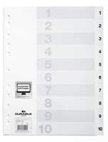 DURABLE Register A4 mit Deckblatt, 1-10, weiß