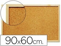 Pizarra corcho (90x60 cm) con marco de madera de Q-Connect
