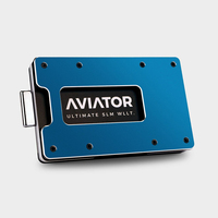 Aviator Wallet Slide Briefttasche Blau Aluminium