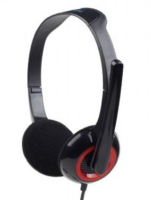 Gembird MHS-002 headphones/headset Wired Head-band Calls/Music Black, Red