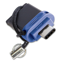 Verbatim 49967 USB flash meghajtó 64 GB USB Type-A / USB Type-C 3.2 Gen 1 (3.1 Gen 1) Fekete, Kék, Ezüst
