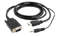 Gembird A-HDMI-VGA-03-6 adapter kablowy 1,8 m HDMI Typu A (Standard) VGA (D-Sub) + 3.5mm Czarny