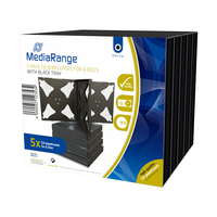 MediaRange BOX34-6 funda para discos ópticos Caja transparente para CD 6 discos Negro