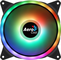Aerocool DUO14 Ventilador PC 14cm ARGB LED Dual Ring Antivibración 6 Pines Negro