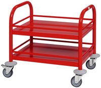 Mini-/ Kinder-Servierwagen TINY mit 2 Böden aus Edelstahl, Rot 530 x 375 x