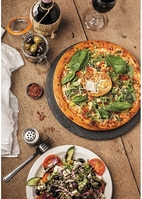 Olympia Pizzabrett aus Schiefer Ideal für das Präsentieren von Pizza - Nicht