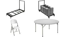 SODEMATUB Table pliante ROND-152 en plastique, gris clair (71220185)