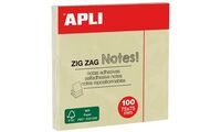 APLI Notes adhésives "ZIG ZAG Notes!", 75 x 75 mm, jaune (66000502)