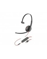 HP Poly Blackwire 3215 3200 Series Headset On-Ear kabelgebunden aktive Rauschunterdrückung 3,5 mm Stecker USB-A Schwarz Skype-zertifiziert Avaya Certified Cisco Jabber