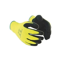 Portwest A140 Thermal Black Latex Yellow Lined Gloves - Size 7/SMALL